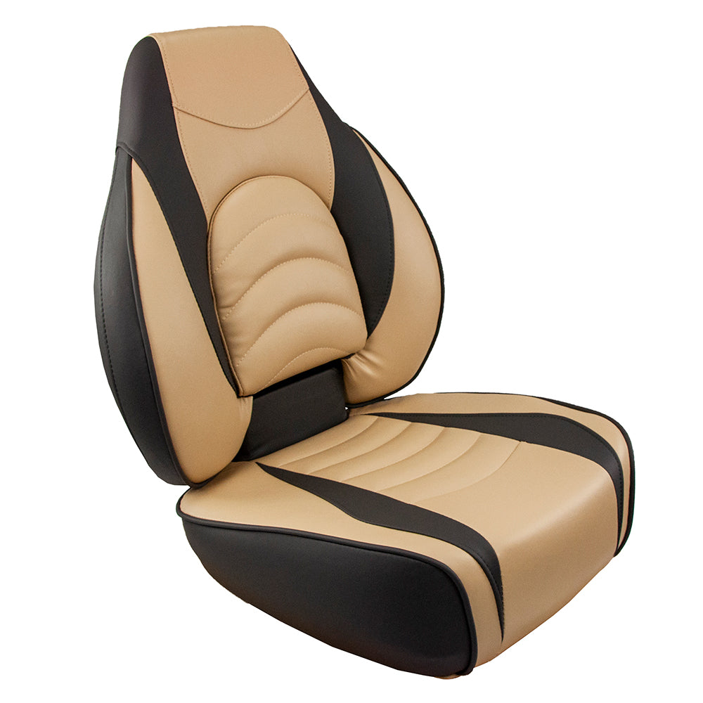 Springfield Marine Springfield Fish Pro High Back Folding Seat - Charcoal/Tan — marine seating