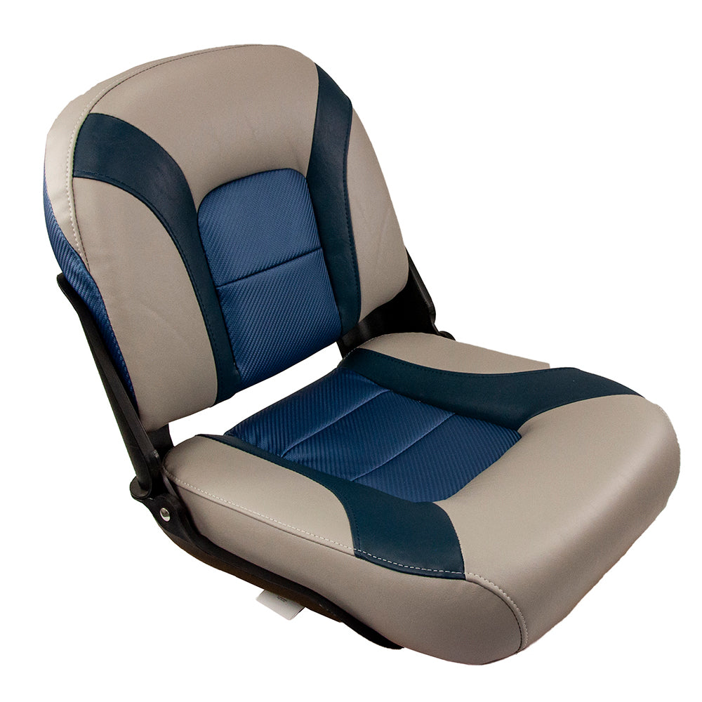 Springfield Marine Springfield Skipper Premium LB Folding Seat - Blue/Grey — marine seating