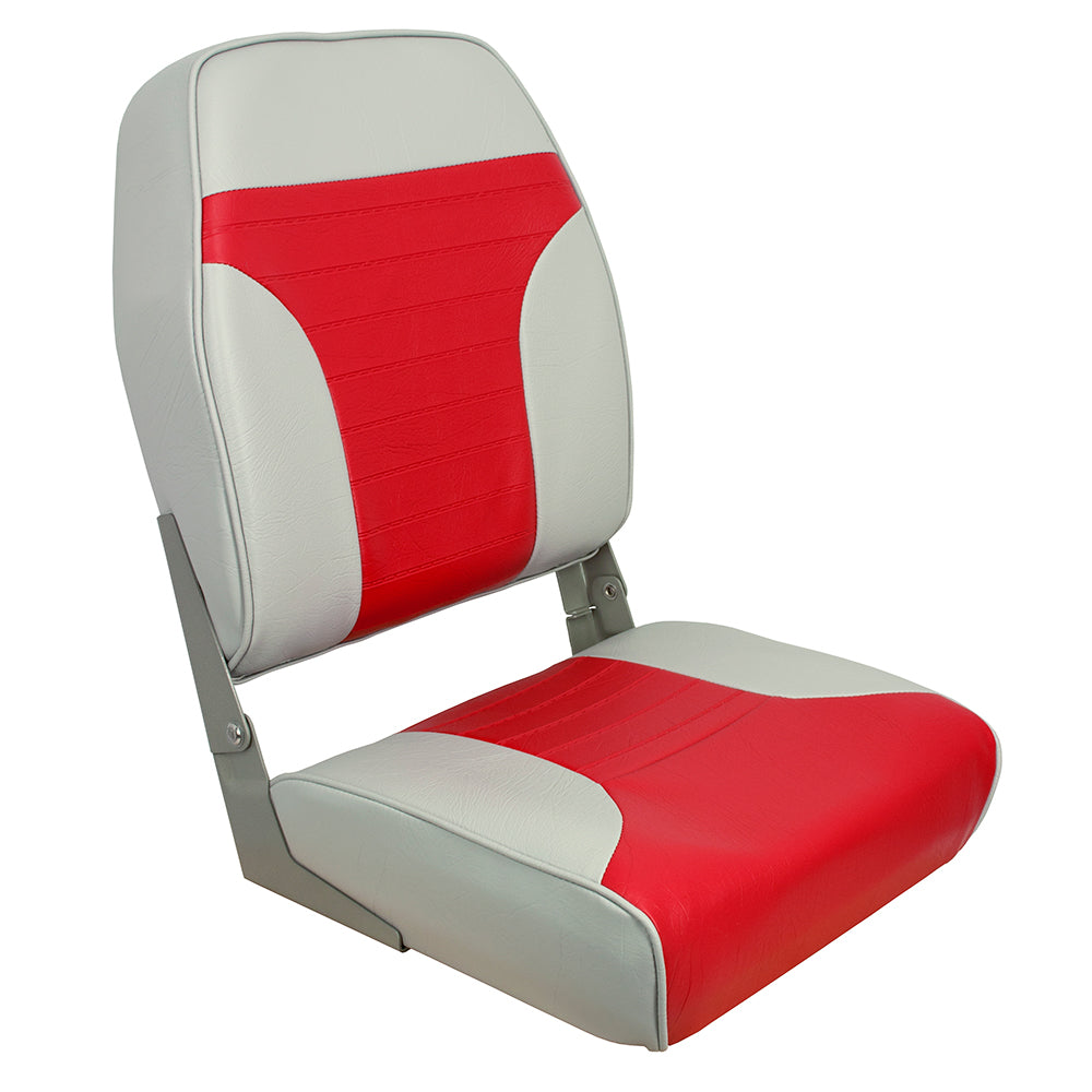 Springfield Marine Springfield High Back Multi-Color Folding Seat - Red/Grey — marine seating