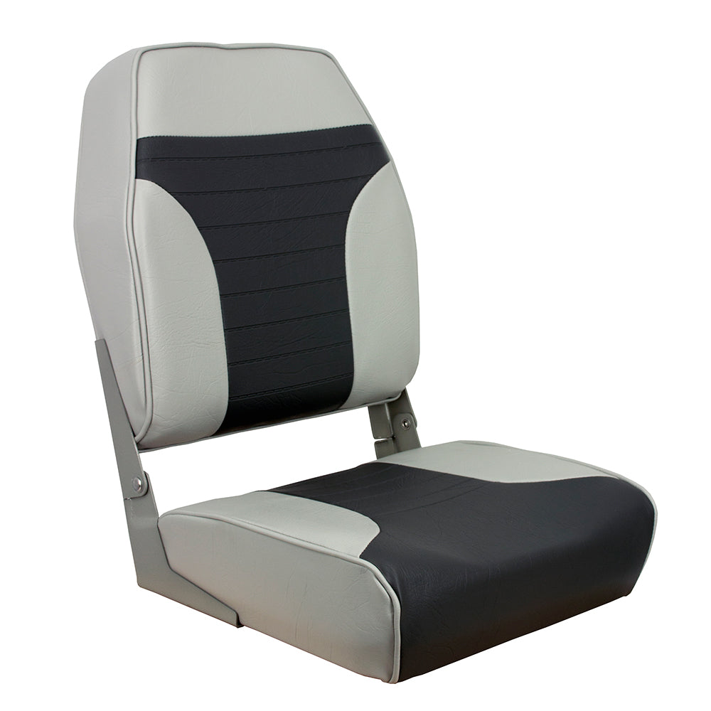 Springfield Marine Springfield High Back Multi-Color Folding Seat - Grey/Charcoal — marine seating