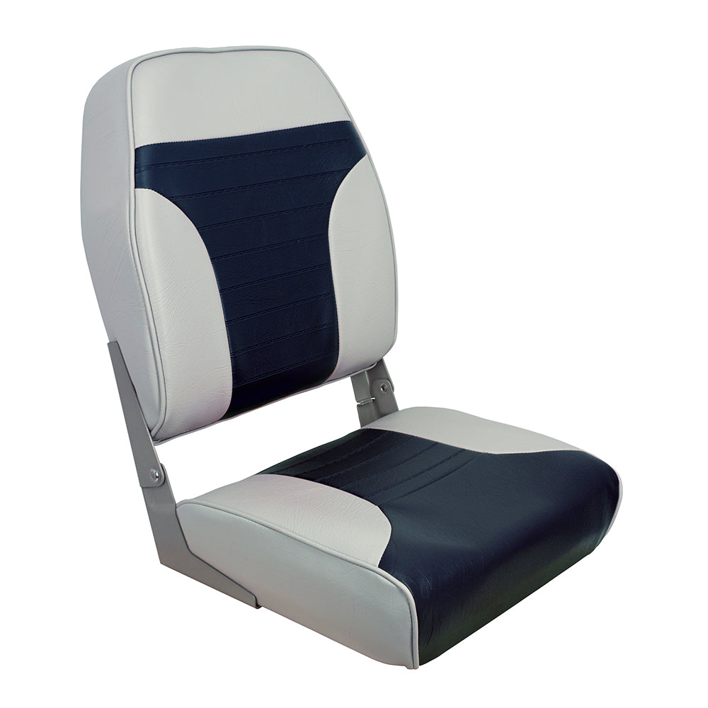 Springfield Marine Springfield High Back Multi-Color Folding Seat - Blue/Grey — marine seating