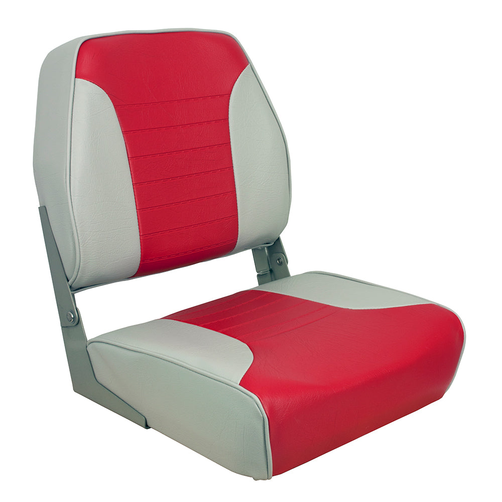 Springfield Marine Springfield Economy Multi-Color Folding Seat - Grey/Red — marine seating