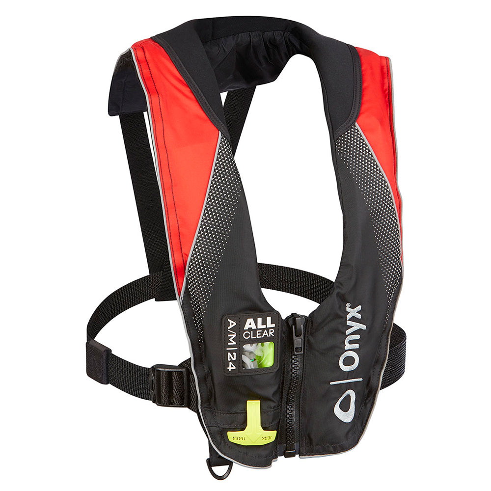 Onyx Outdoor Onyx A/M-24 Series All Clear Automatic/Manual Inflatable Life Jacket - Black/Red - Adult — marine personal flotation devices