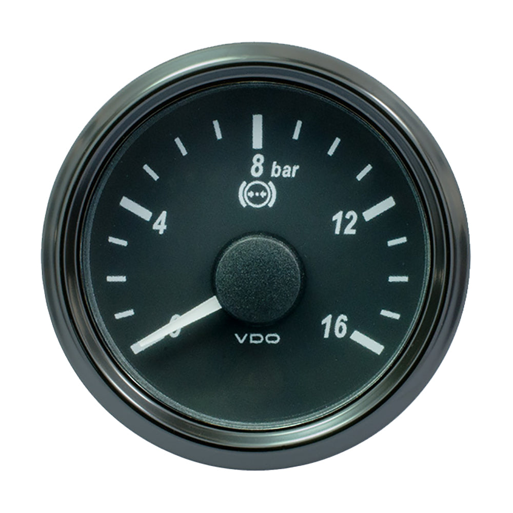 VDO SingleViu 52mm (2-1/16") Brake Pressure Gauge - 16 Bar - 0-4.5V — marine gauges