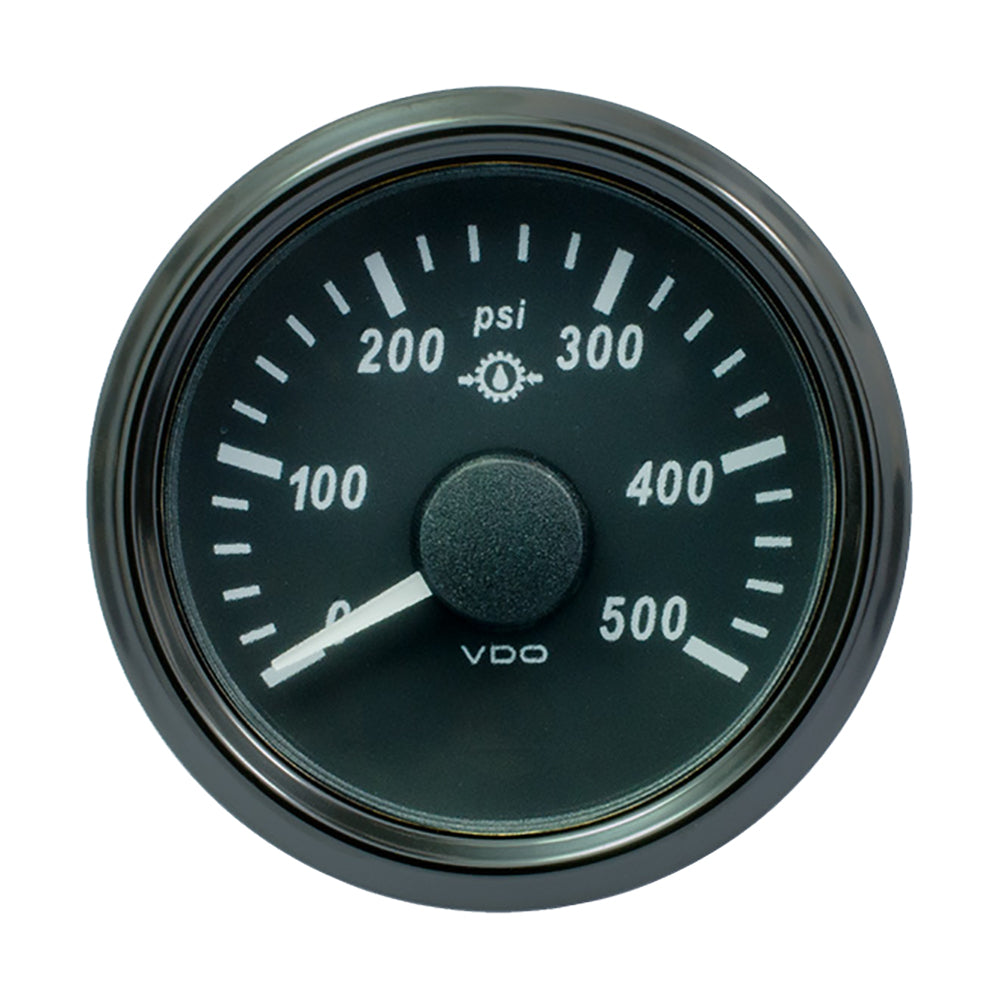 VDO SingleViu 52mm (2-1/16") Gear Pressure Gauge - 500 PSI - 0-4.5V — marine gauges