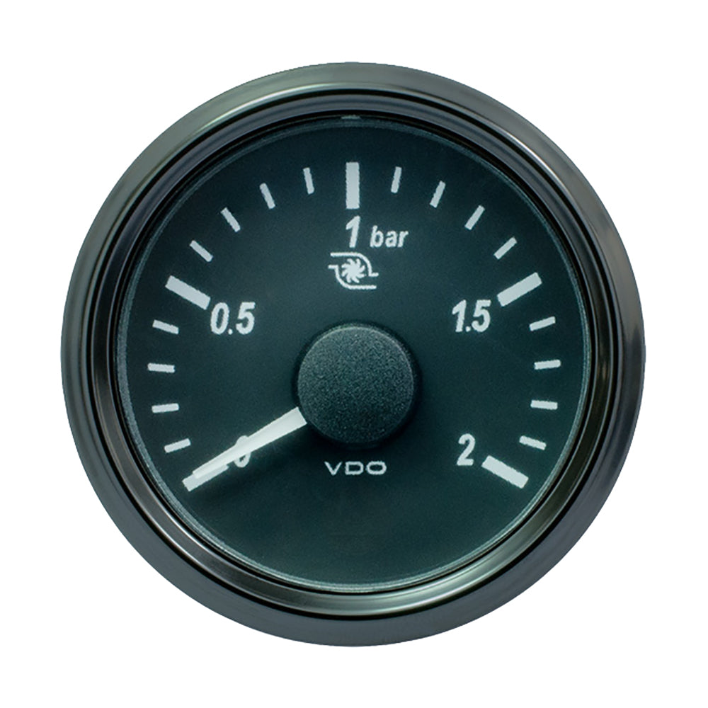 VDO SingleViu 52mm (2-1/16") Turbo Pressure Gauge - 2 Bar - 0-180 Ohm — marine gauges