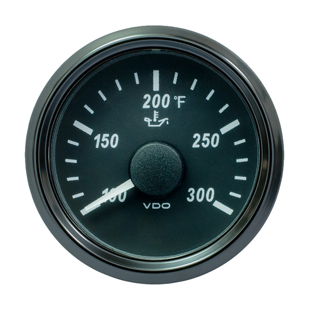 VDO SingleViu 52mm (2-1/16") Oil Temp. Gauge - 300° F - 322-18 Ohm — marine gauges