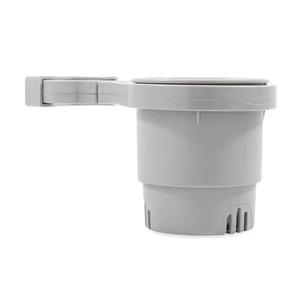 Camco Clamp-On Rail Mounted Cup Holder - Large for Up to 2" Rail - Grey — marine deck / galley