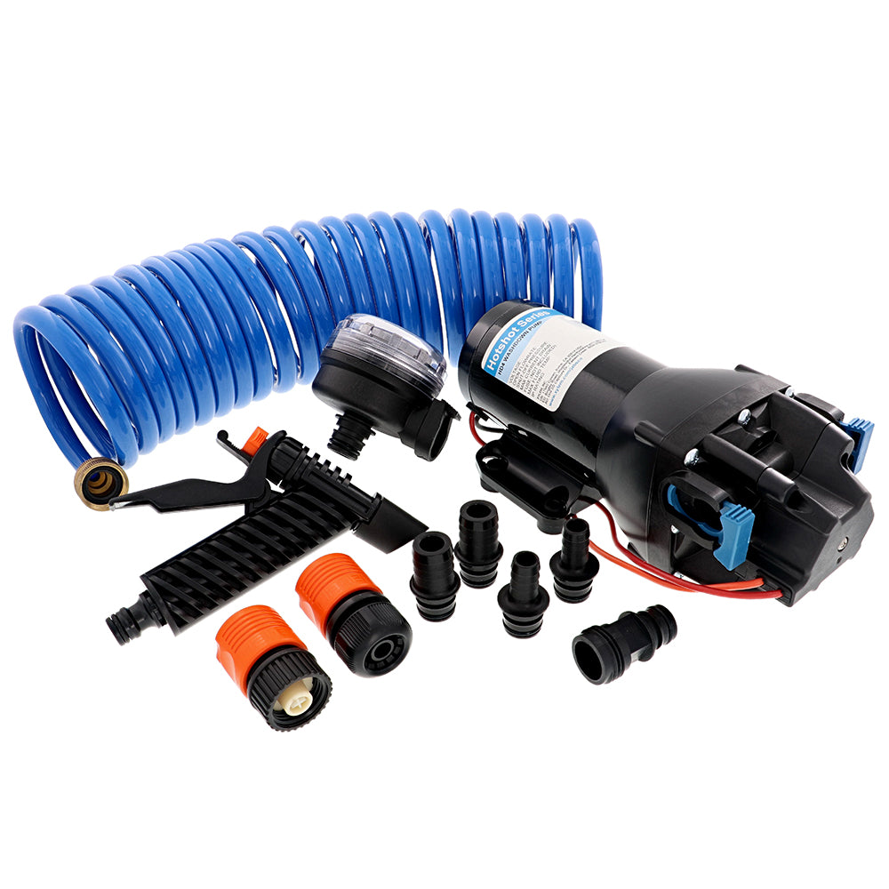 Jabsco HotShot HD4 Heavy Duty Washdown Pump w/25' HoseCoil - 12V - 4 GPM - 60 PSI — marine washdown / pressure pumps