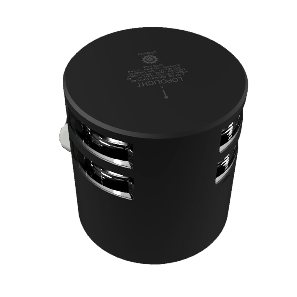 Lopolight Series 301-011 - Double Stacked Masthead Light - 5NM - Horizontal Mount - White - Black Housing — marine navigation lights