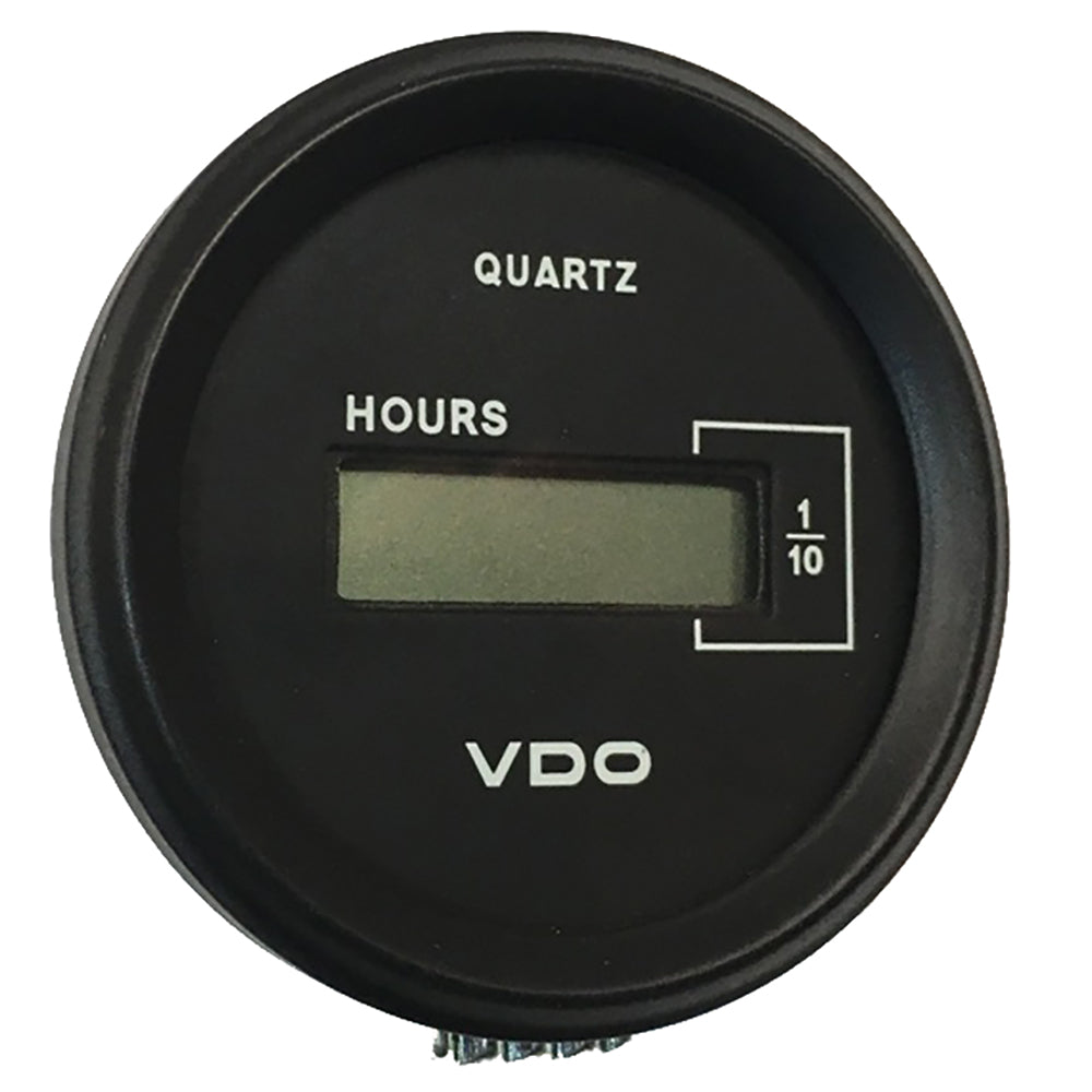 VDO Cockpit Marine 52mm (2-1/16") LCD Hourmeter - Black Dial/Chrome Bezel — marine gauges