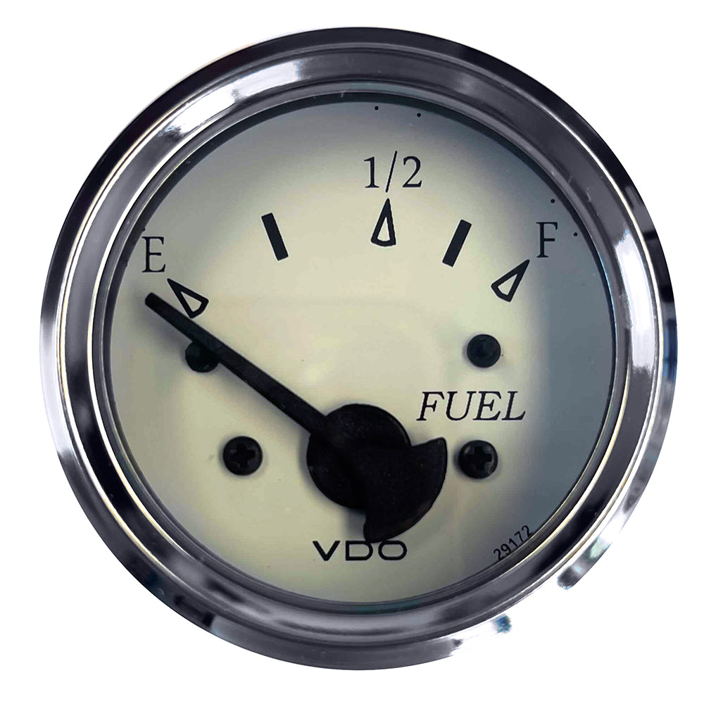 VDO Cockpit Marine 52MM (2-1/16") Fuel Level Gauge - White Dial/Chrome Bezel — marine gauges