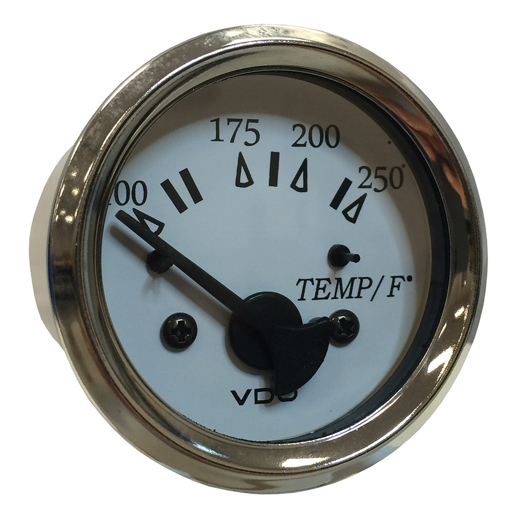 VDO Cockpit Marine 52MM (2-1/16") Water Temp. Gauge - 0-250°F - White Dial/Chrome Bezel — marine gauges