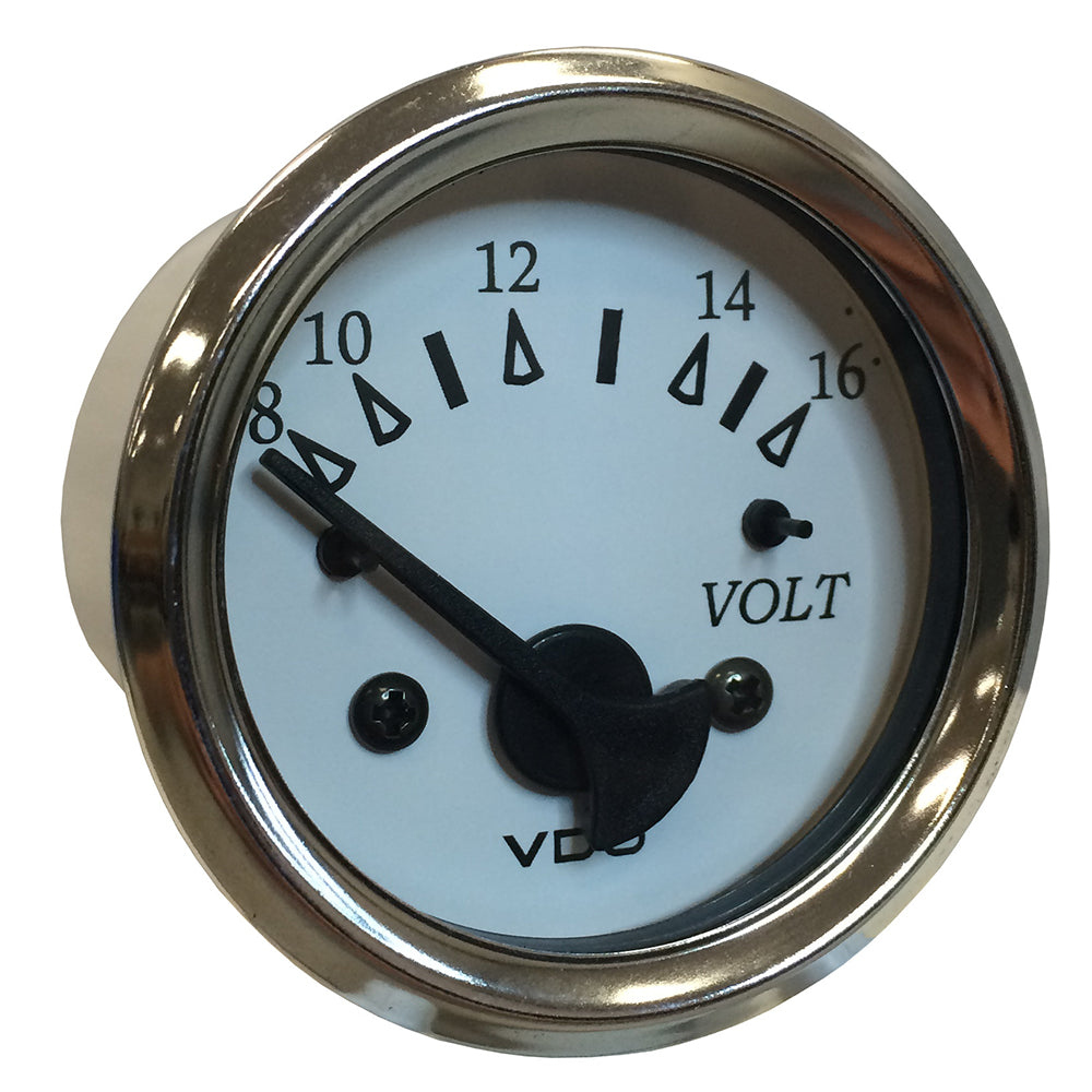 VDO Cockpit Marine 52MM (2-1/16") Voltmeter - White Dial/Chrome Bezel — marine gauges