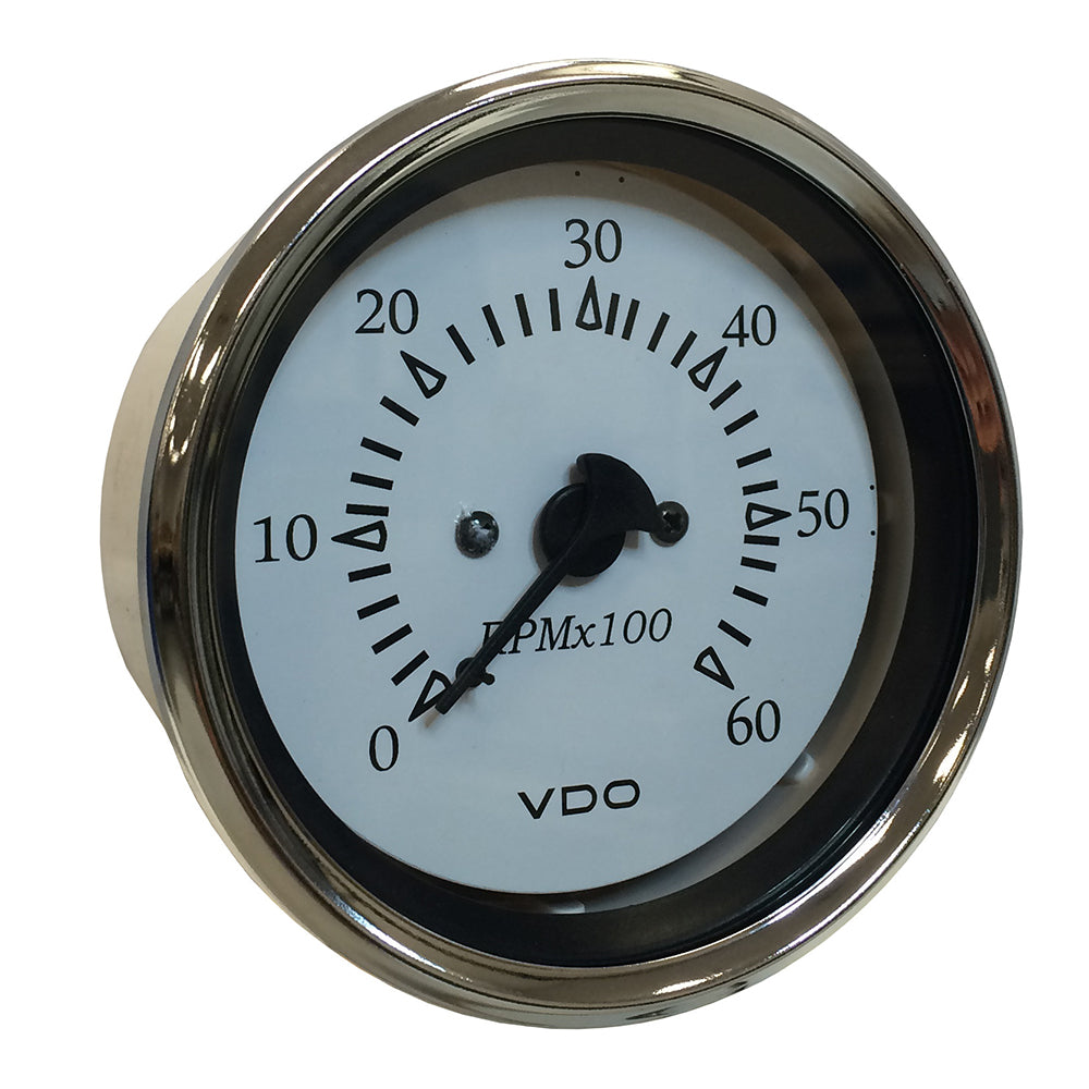VDO Cockpit Marine 85MM (3-3/8") Sterndrive Tachometer - White Dial/Chrome Bezel — marine gauges