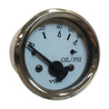 VDO Cockpit Marine 52MM (2-1/16") Oil Pressure Gauge - White Dial/Chrome Bezel — marine gauges