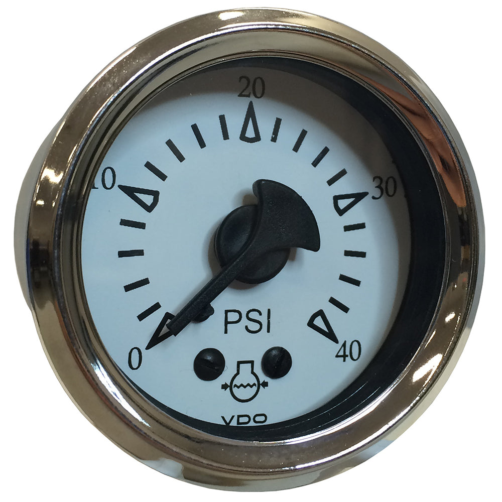 VDO Cockpit Marine 52MM (2-1/16") Mechanical Water Pressure Gauge - White Dial/Chrome Bezel — marine gauges