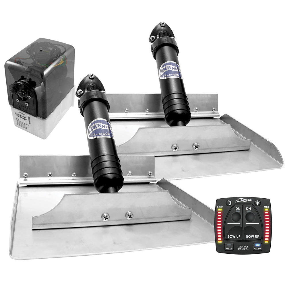 Bennett Marine Bennett 12x12 Hydraulic Trim Tab System w/One Box Indication — marine trim tabs