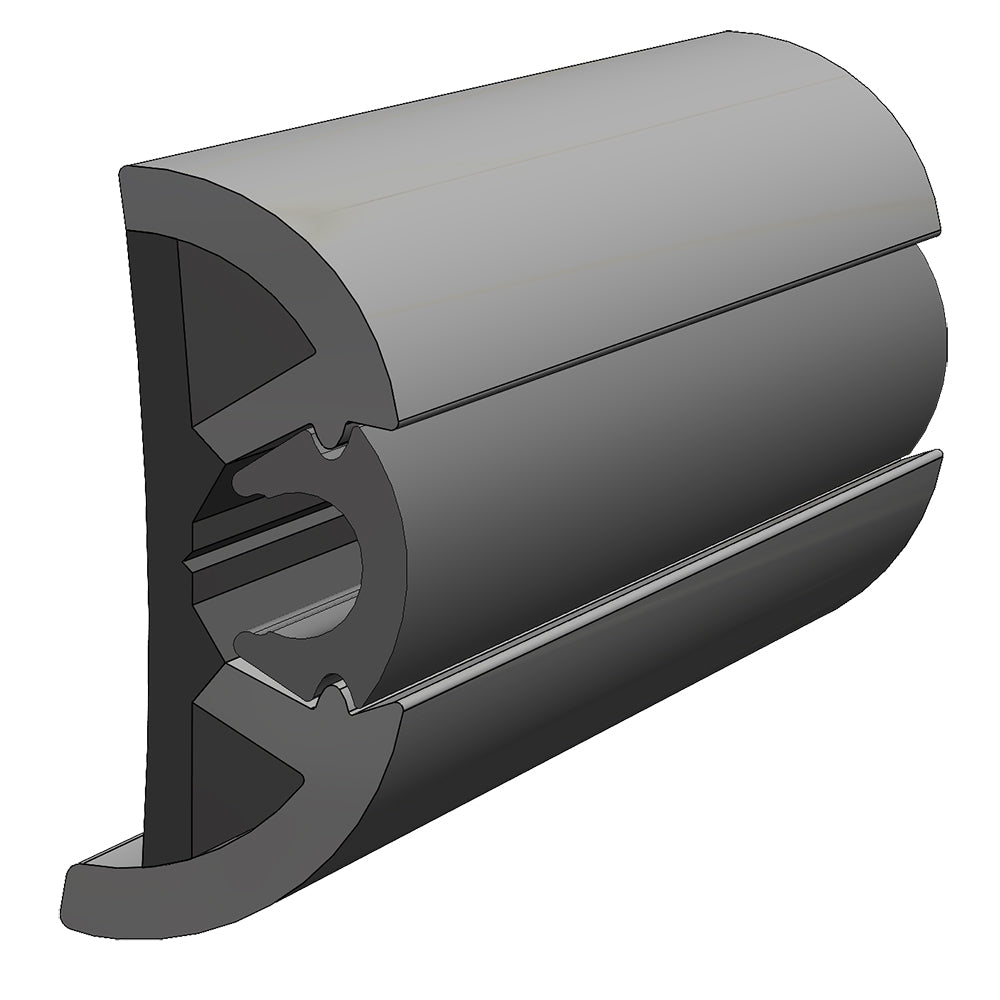 TACO Marine TACO SuproFlex Rub Rail Kit Gray w/Gray Insert - 2"H x 29/32"W x 80'L — marine rub rail