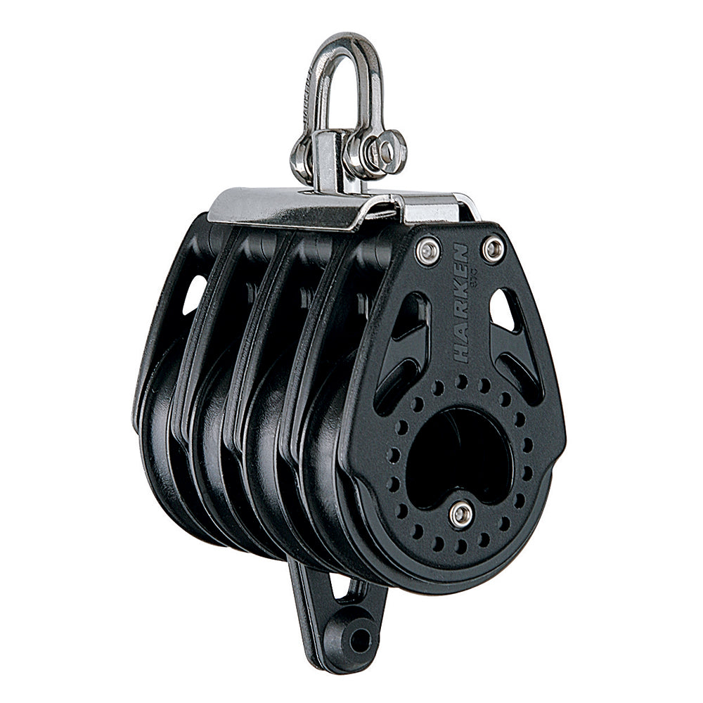 Harken 57mm Quad Block Swivel, Center Becket — marine blocks