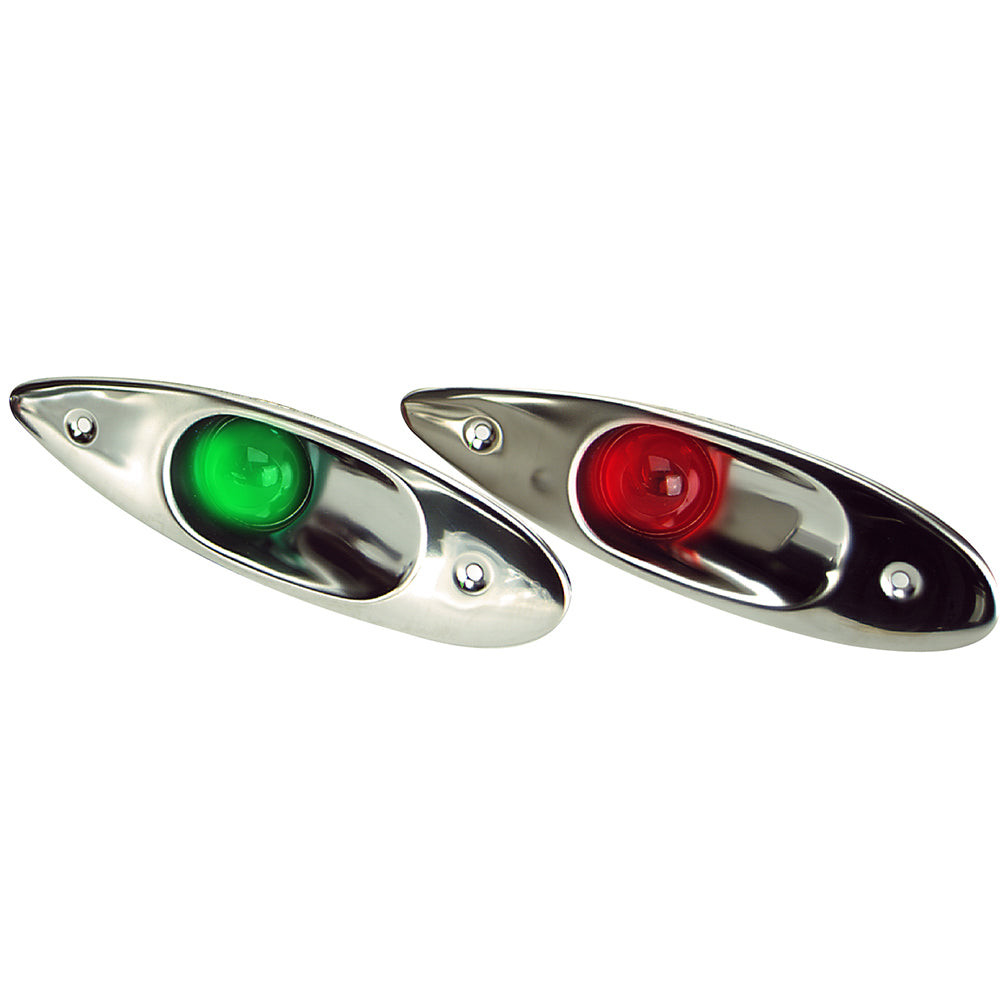 Whitecap Flush Mount LED Sidelights - 304 Stainless Steel - Pair — marine navigation lights