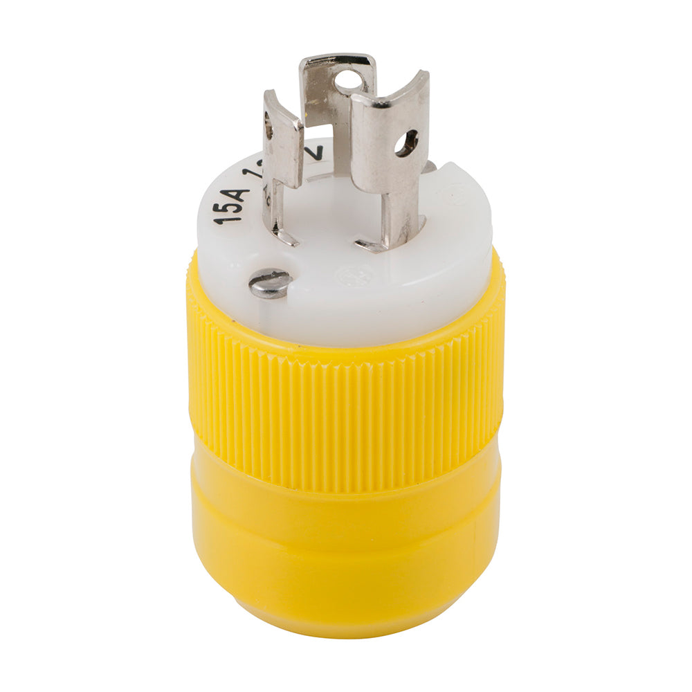 Marinco Locking Plug - 15A, 125V - Yellow — marine shore power