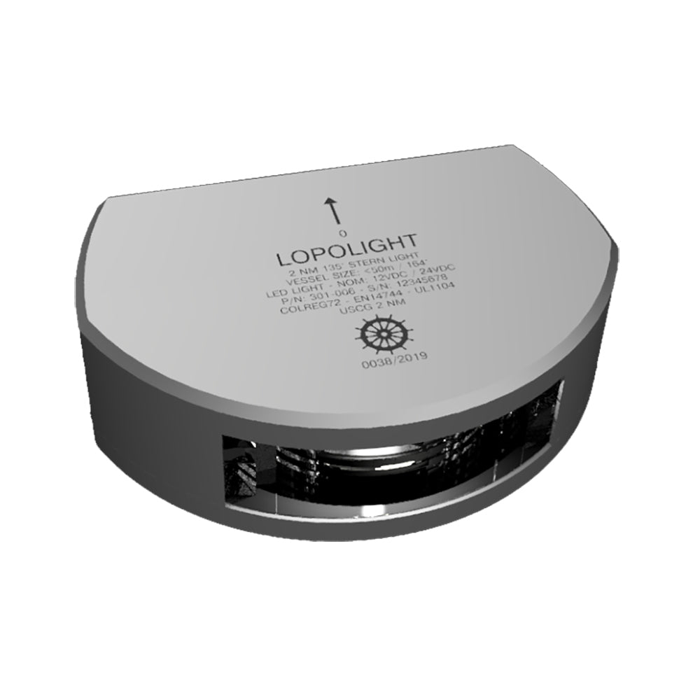Lopolight Series 301-006 - Stern Light - 2NM - Vertical Mount - White - Silver Housing - 6M Cable — marine navigation lights