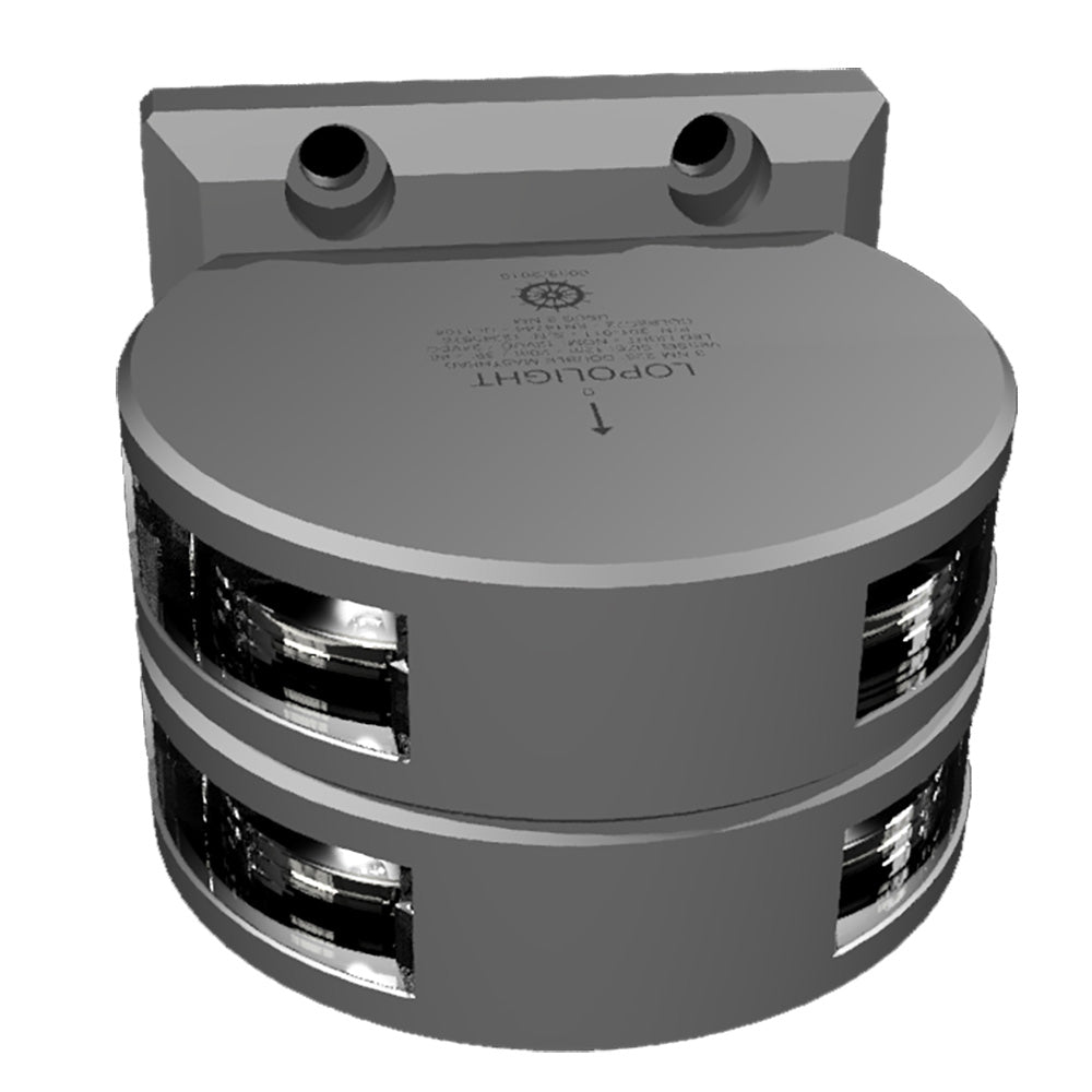 Lopolight Series 201-011 - Double Stacked Masthead Light - 3NM - Vertical Mount - White - Silver Housing — marine navigation lights