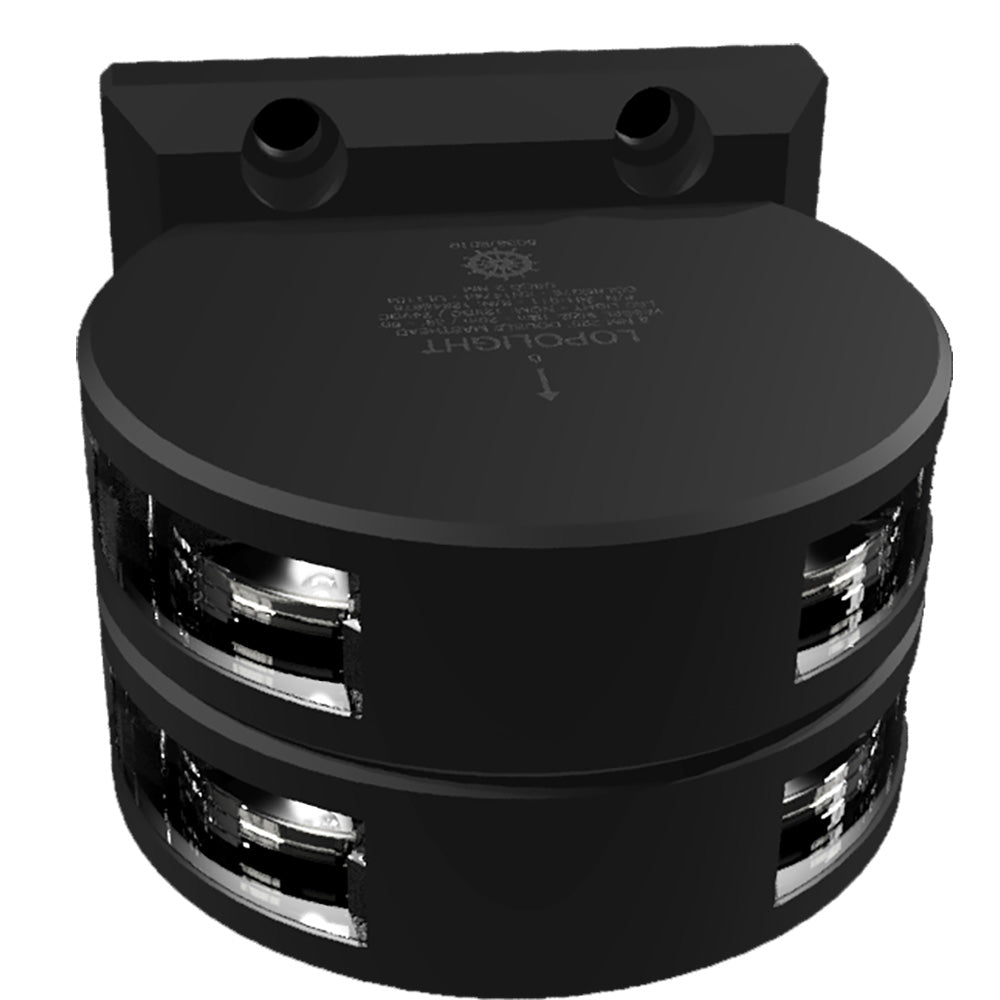 Lopolight Series 201-011 - Double Stacked Masthead Light - 3NM - Vertical Mount - White - Black Housing — marine navigation lights