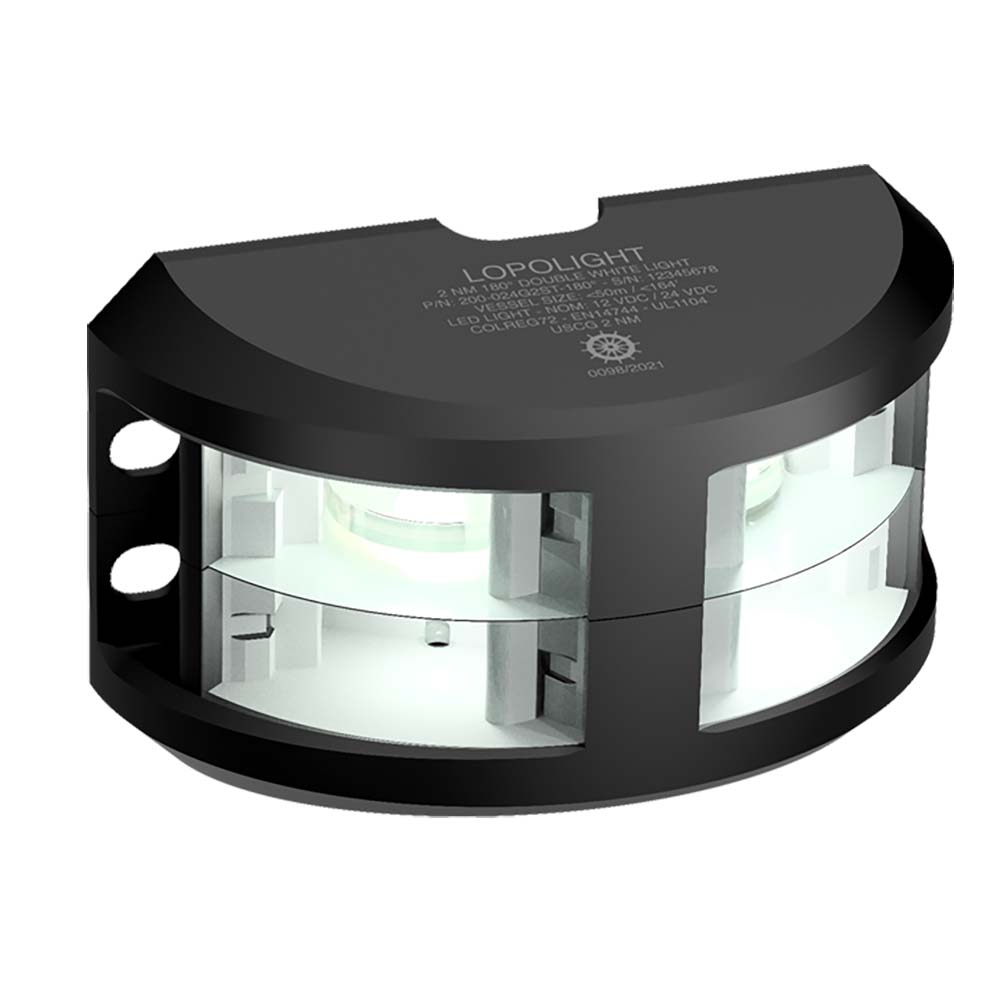 Lopolight Series 200-024 - Double Stacked Navigation Light - 2NM - Vertical Mount - White - Black Housing — marine navigation lights