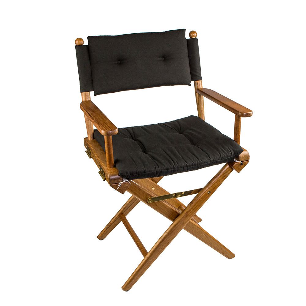 Whitecap Director's Chair w/Black Cushion - Teak — marine seating