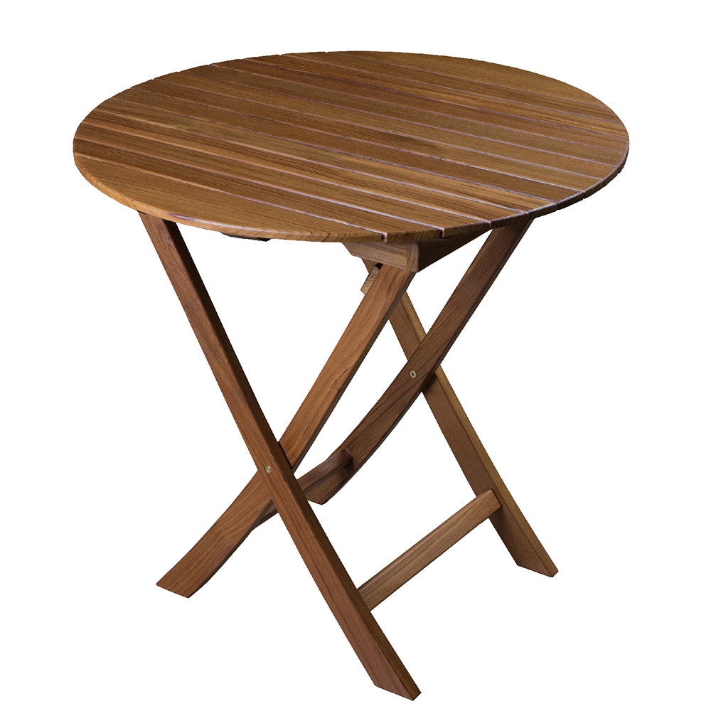 Whitecap Round Slat Table - Teak — marine teak