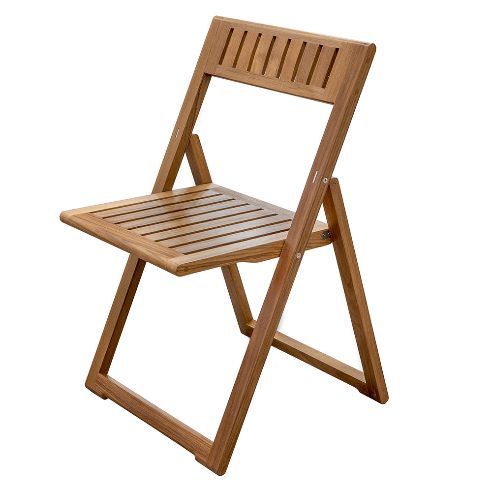 Whitecap Folding Slat Chair - Teak — marine teak