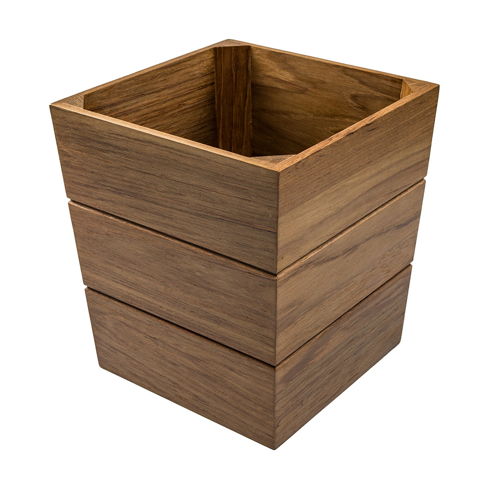 Whitecap Large Waste Basket - Teak — marine teak