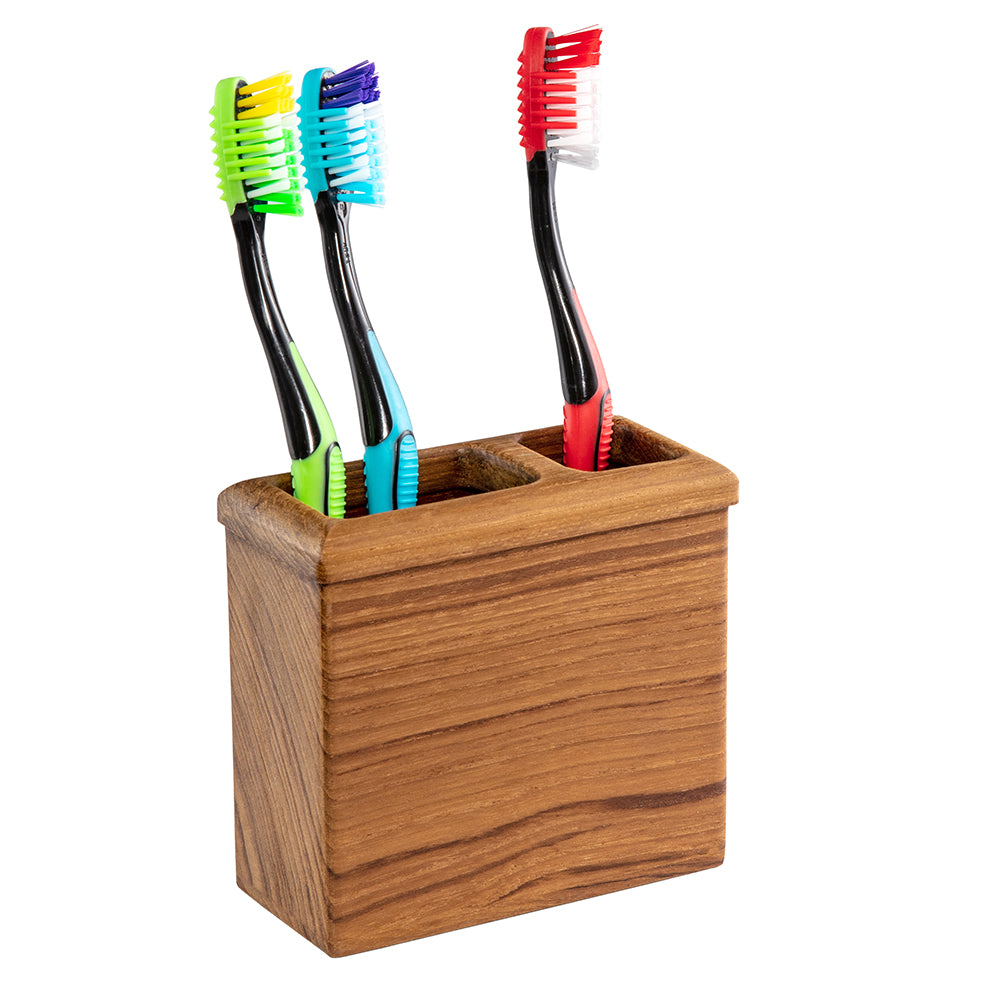 Whitecap Square Toothbrush Holder (Oiled) - Teak — marine teak
