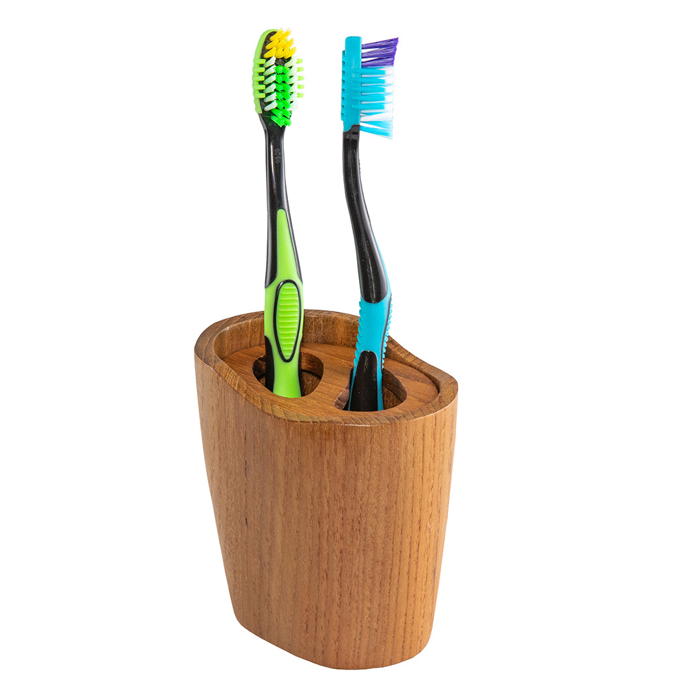 Whitecap Oval Toothbrush Holder (Oiled) - Teak — marine teak