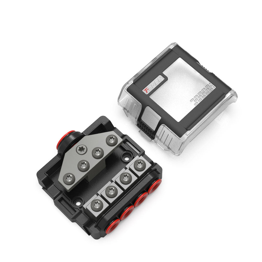 T-Spec VFDB4 MANL 4 Position Distribution Block w/Cover — marine busbars