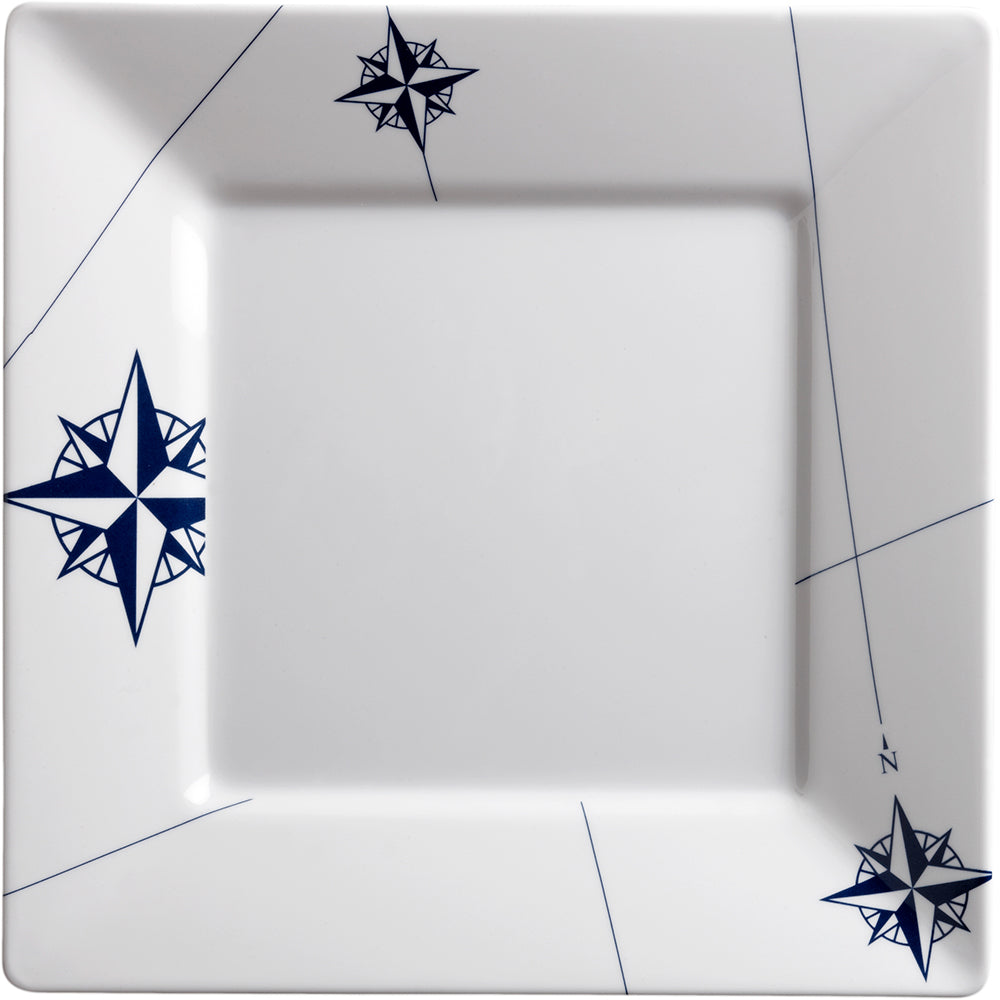Marine Business Melamine Square, Flat Dinner Plate - NORTHWIND - 10" x 10" Set of 6 — marine deck / galley