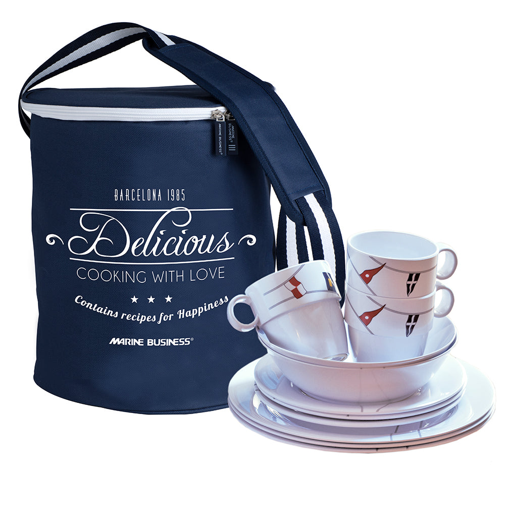 Marine Business Melamine Tableware Set & Basket - REGATA - Set of 24 — marine deck / galley