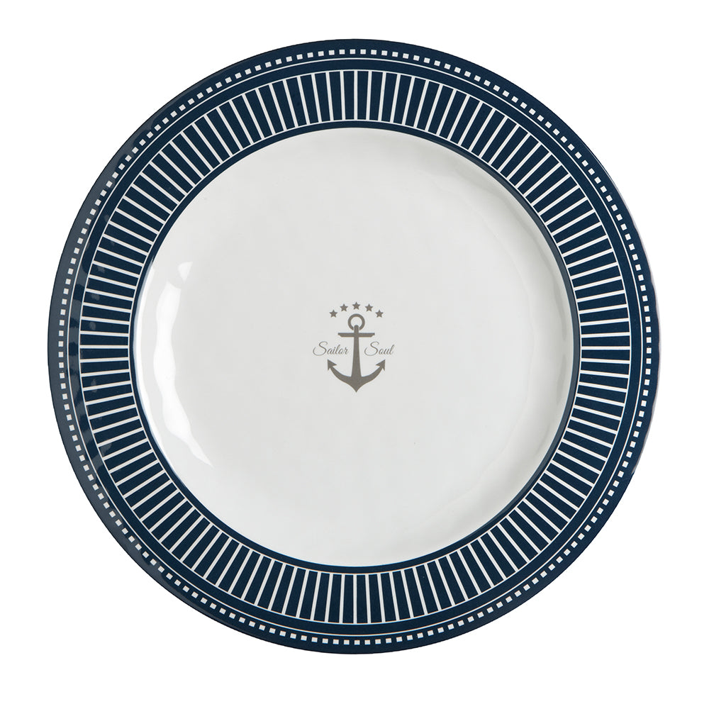 Marine Business Melamine Flat, Round Dinner Plate - SAILOR SOUL - 10" Set of 6 — marine deck / galley