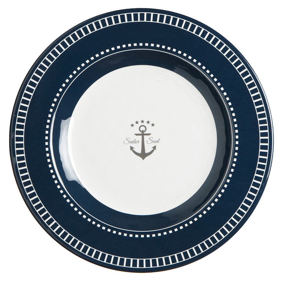 Marine Business Melamine Round Dessert Plate - SAILOR SOUL - 7" Set of 6 — marine deck / galley