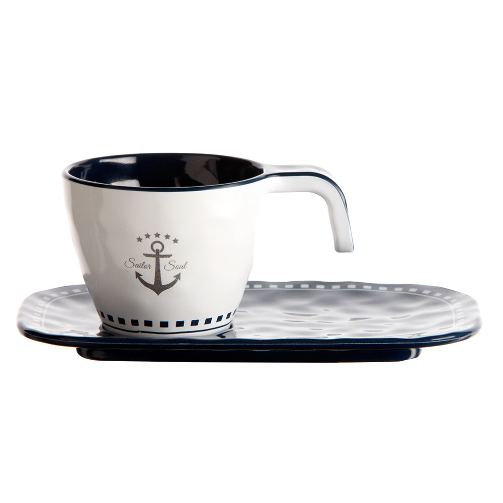 Marine Business Melamine Espresso Cup & Plate Set - SAILOR SOUL - Set of 6 — marine deck / galley