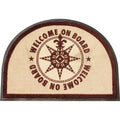 Marine Business Non-Slip WELCOME ON BOARD Half-Moon-Shaped Mat - Brown — marine deck / galley