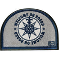 Marine Business Non-Slip WELCOME ON BOARD Half-Moon-Shaped Mat - Blue/Grey — marine deck / galley