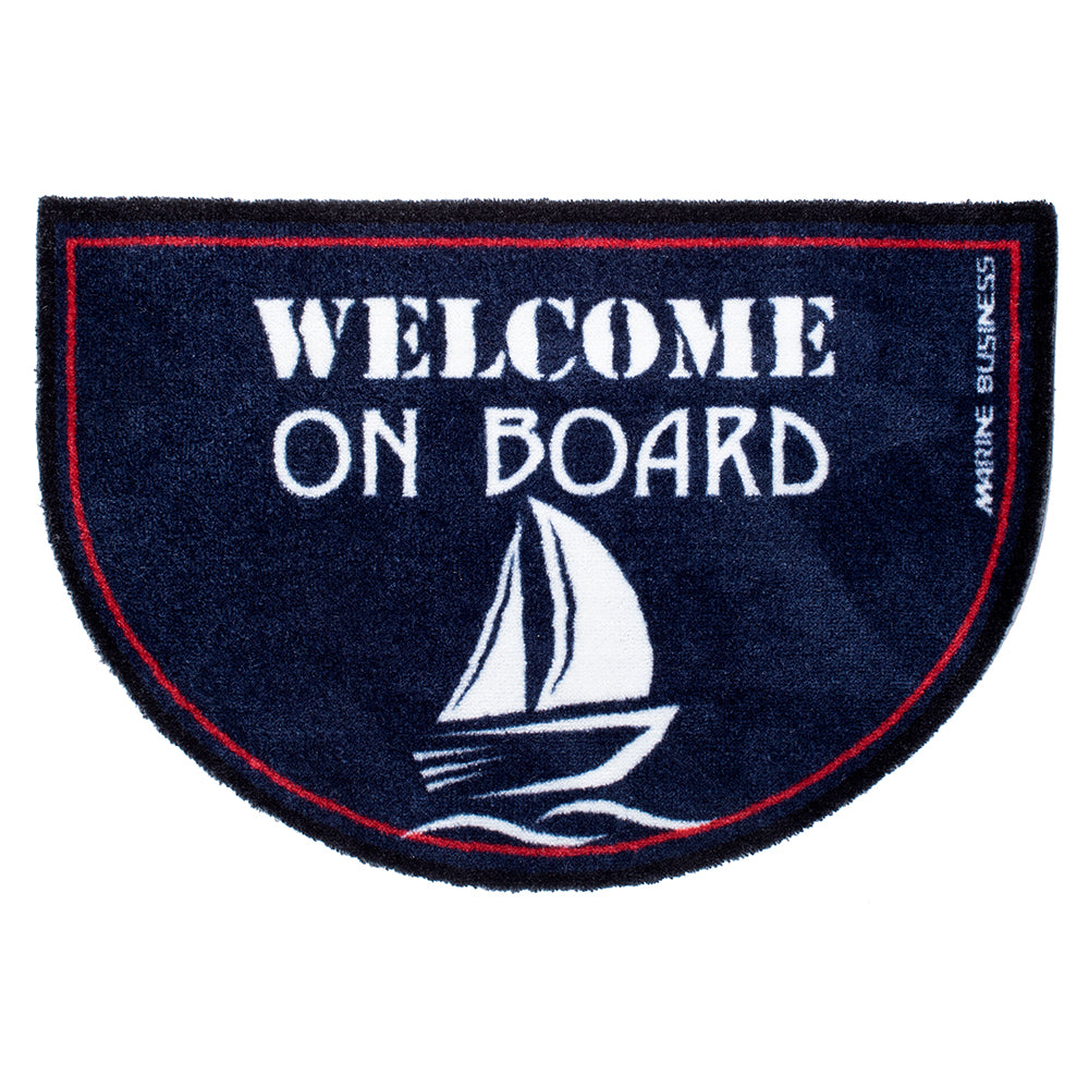 Marine Business Non-Slip WELCOME ON BOARD Half-Moon-Shaped Mat - REGATA — marine deck / galley