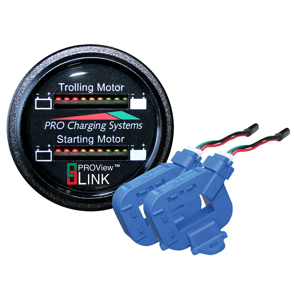Dual Pro Lithium Battery Gauge - Dual - Round Display w/2 Current Transducers — marine meters & monitoring