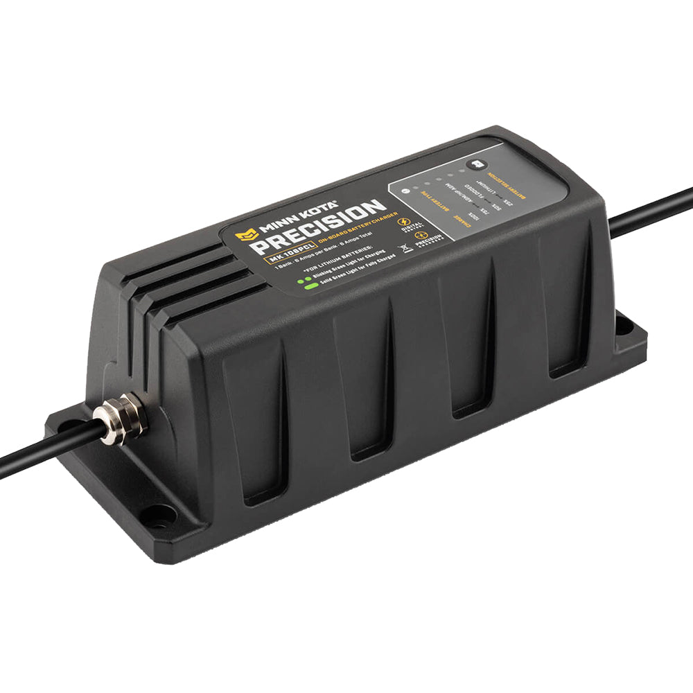 Minn Kota On-Board Precision Charger MK-106 PCL 1 Bank x 6 AMP LI Optimized Charger — marine battery chargers