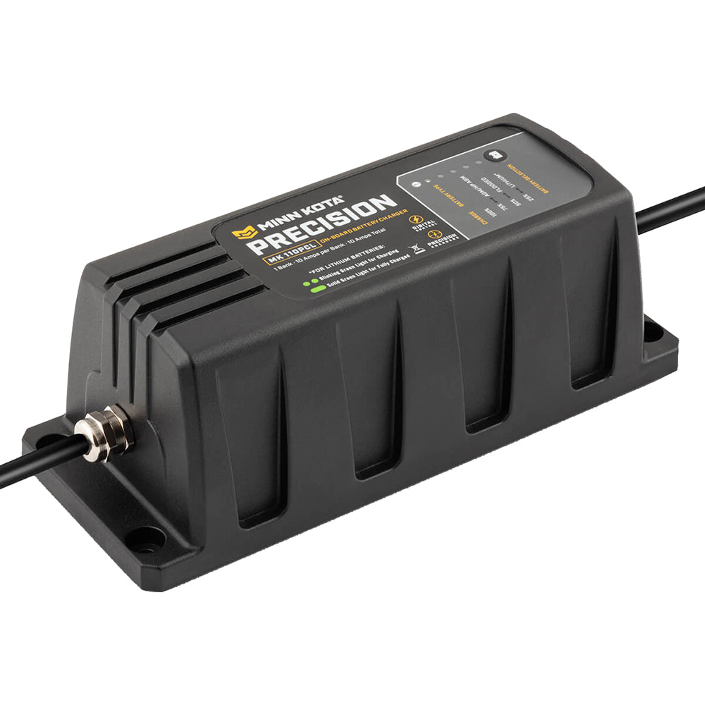 Minn Kota On-Board Precision Charger MK-110 PCL 1 Bank x 10 AMP LI Optimized Charger — marine battery chargers