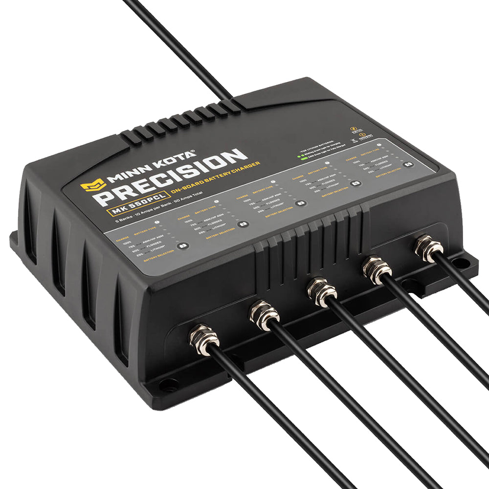 Minn Kota On-Board Precision Charger MK-550 PCL 5 Bank x 10 AMP LI Optimized Charger — marine battery chargers