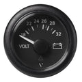 Veratron 52mm (2-1/16") Viewline Voltmeter 18-32V - Black Dial & Bezel — marine gauges